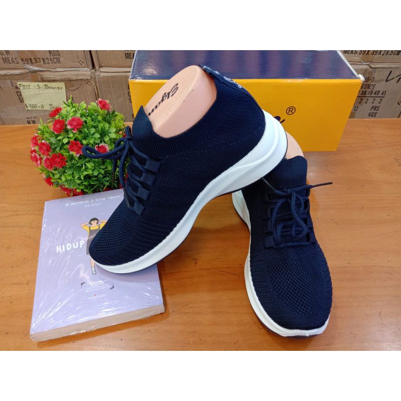 Sepatu Sport Tali Import Elgan Warna Navy