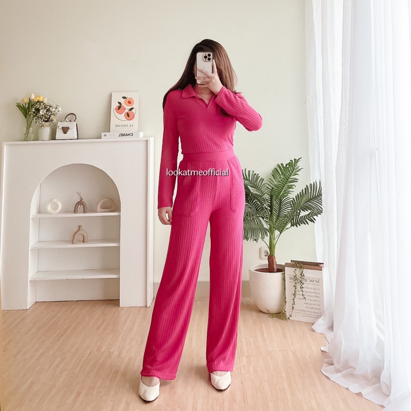 lookatmeofficial • Malika Set - Setelan Atasan dan Bawahan Bahan Knit Premium