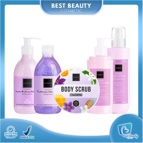 ★ BB ★  Scarlett Whitening Charming SERIES | Body Lotion - Body Cream- Body Serum - Body Scrub - Shower Scrub