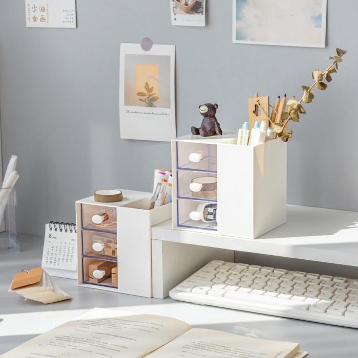 

Pensil Case Kotak Wadah Penyimpanan Pena Dengan Laci / Kotak Pensil Pulpen