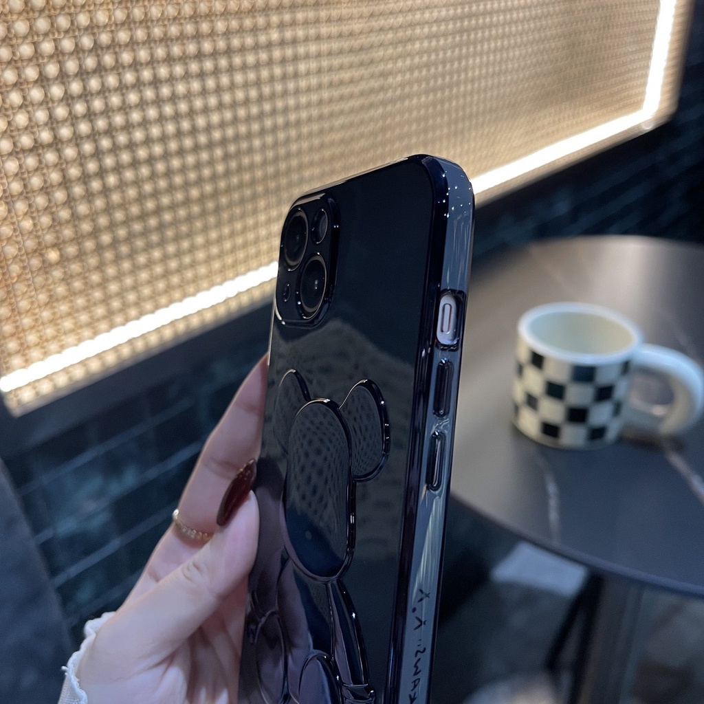 New high-quality  case For iPhone 14 Pro Max 3D bear shaped electroplating TPU phone cover is ( For iPhone 14/13/12/11 Pro Max XR XS MAX 7 8 PLUS X ) CASE