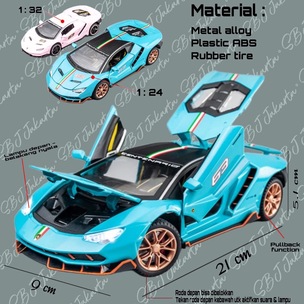 DIECAST Miniatur mobil Miniauto Lamborghini Centenario LP770 - 4 1:24