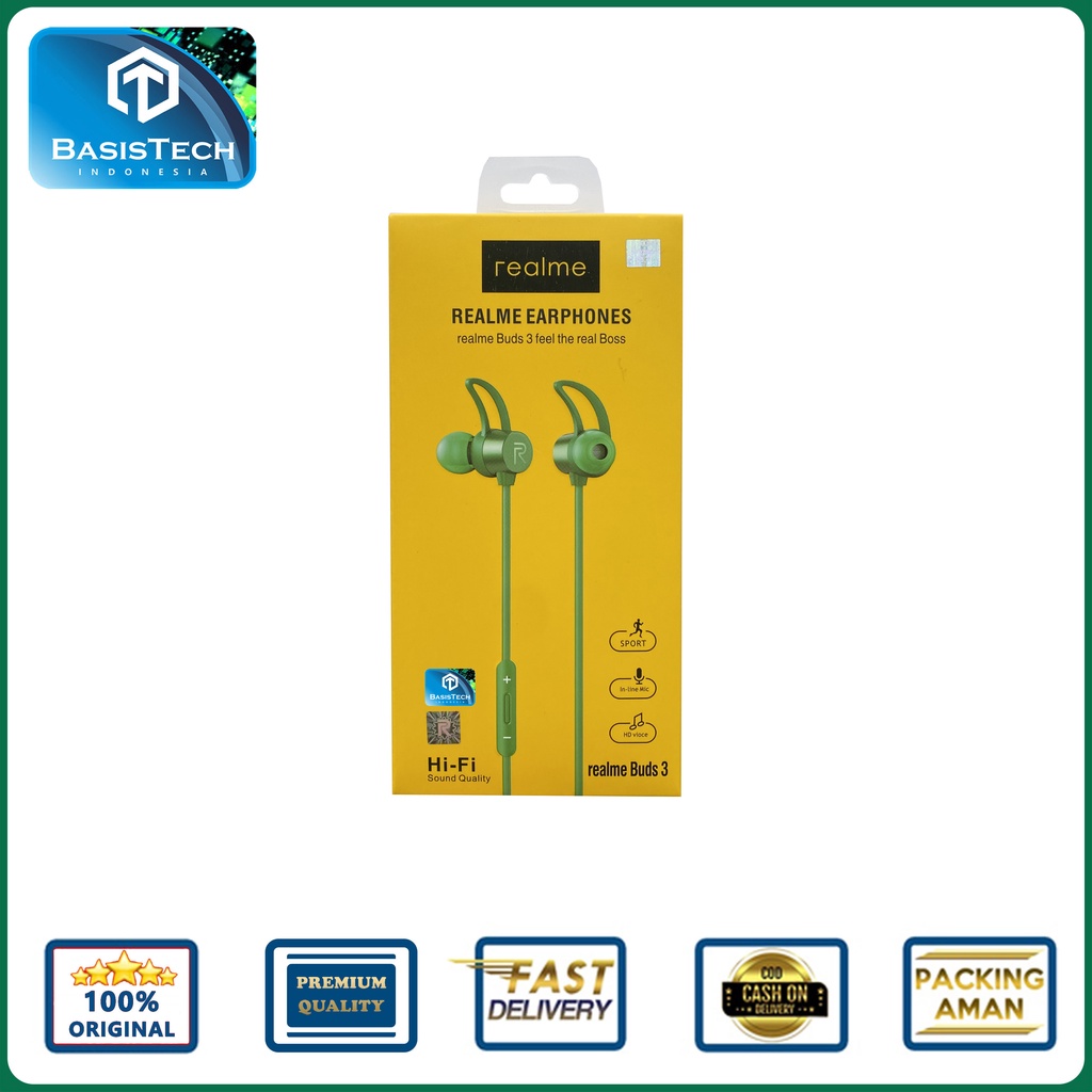 HEADSET EARPHONE REALME BUDS 3 HI-FI RMA-155 ORIGINAL QUALITY