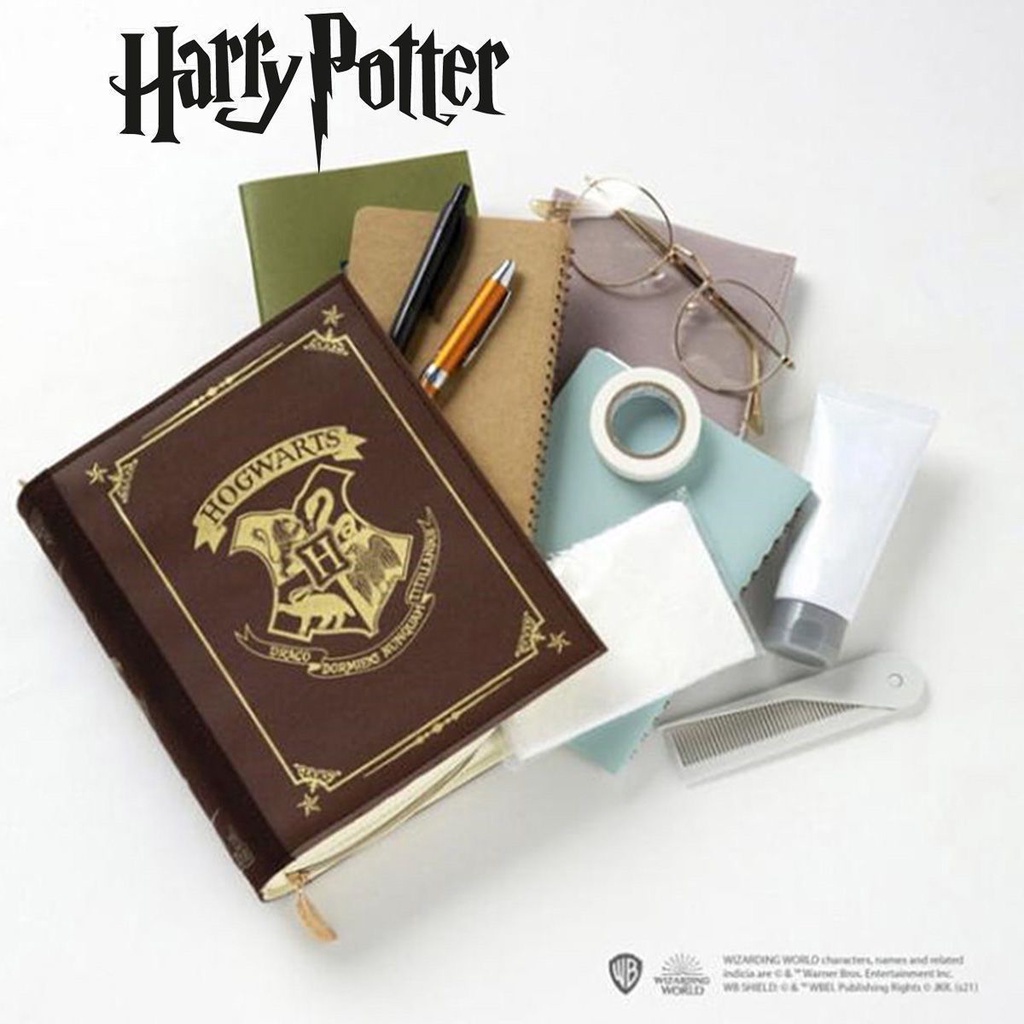 ✺Sera Sera Harry Potter Periferal Lucu Tempat Pensil Tas Kosmetik Hogwarts College Tas Penyimpanan Gaya Inggris Kecil Tas Penyimpanan