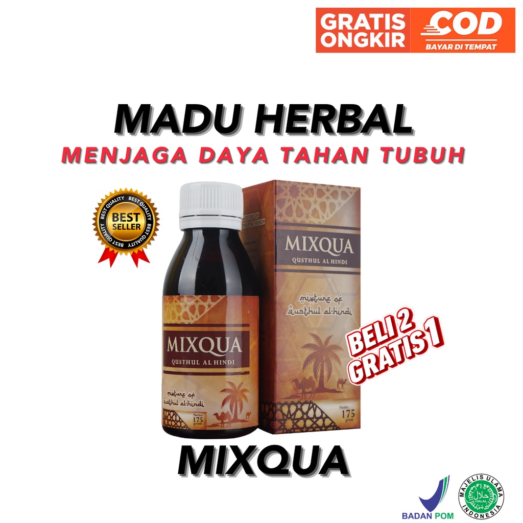 

Madu MIXQUA QUSTHUL HINDI HERBAL menjaga daya tahan tubuh meningkatkan imunitas stamina