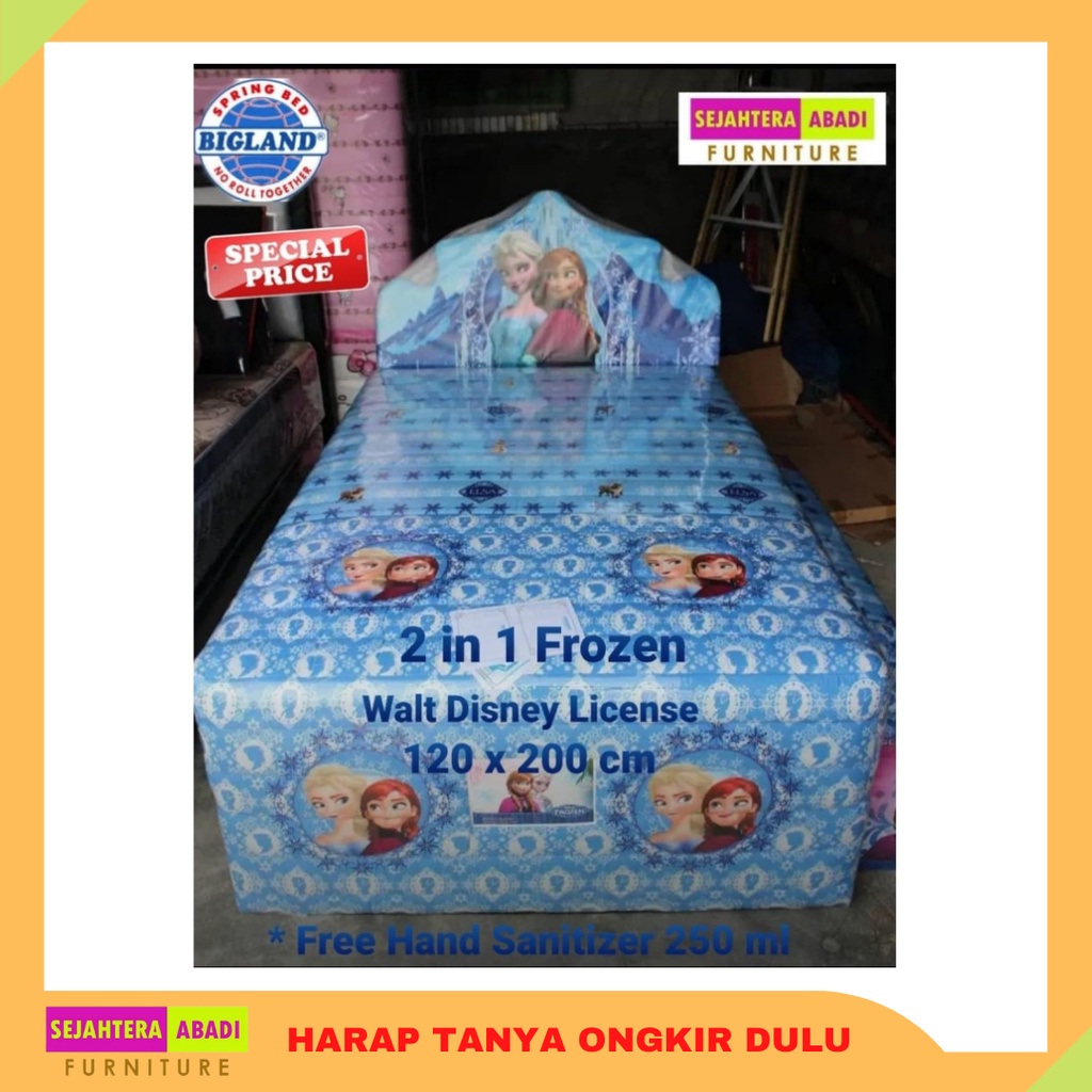 bigland Springbed 2in1 twin sorong Karakter FROZEN 3d walt disney
