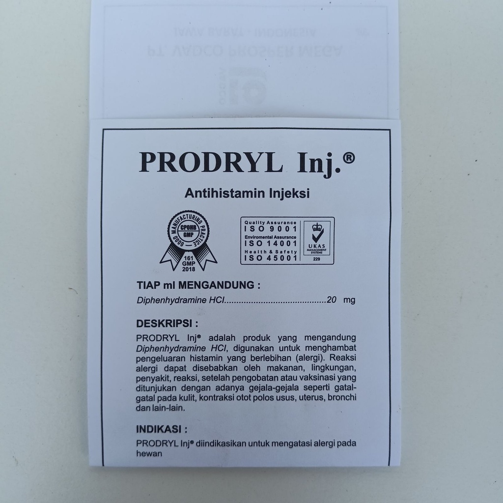 PRODRYL Inj 50ML BY VADCO | Mirip VETADRYL SANBE (ANTIHISTAMIN Injeksi) | MENGATASI ALERGI PADA HEWAN