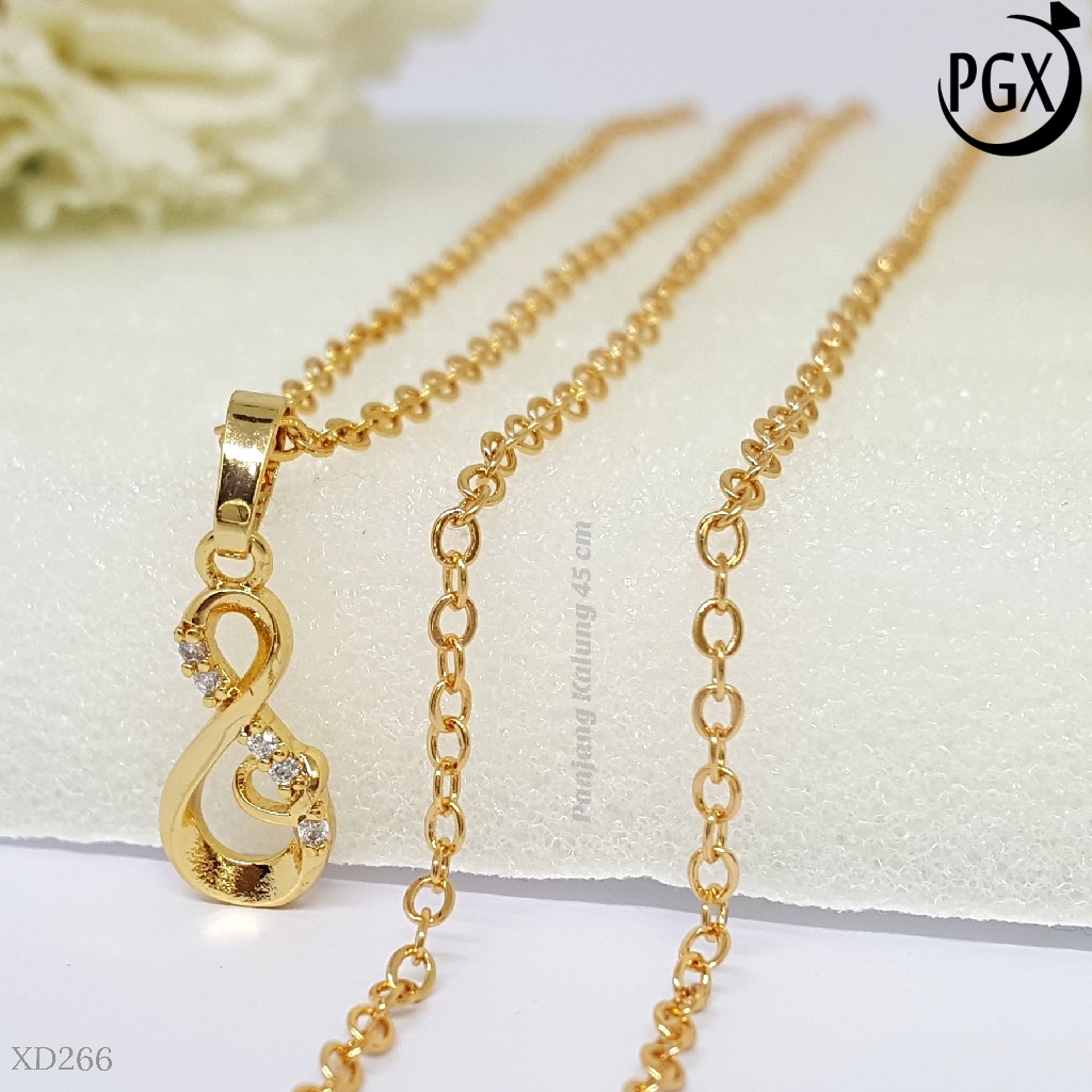 PGX Kalung Wanita Xuping Aksesoris Fashion Perhiasan Lapis Emas XD266