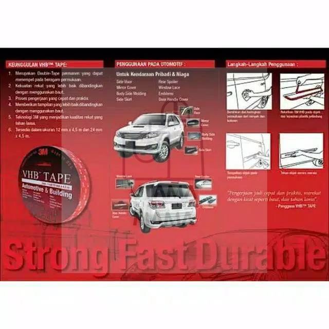 

(MAMA) 3M VHB DOUBLE TAPE Doubletape 1 Roll 12MM x 4.5M ORIGINAL ( 12 mm x 4,5 m )