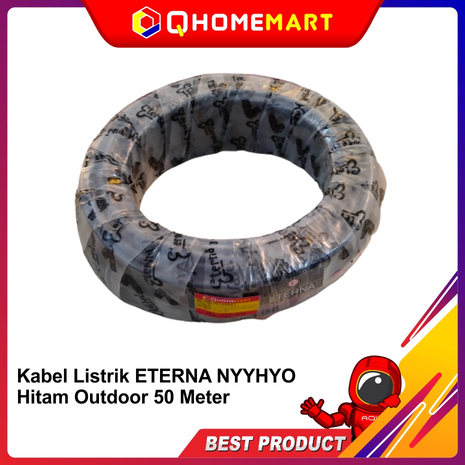 Kabel Listrik ETERNA NYYHYO Hitam Outdoor 50 Meter