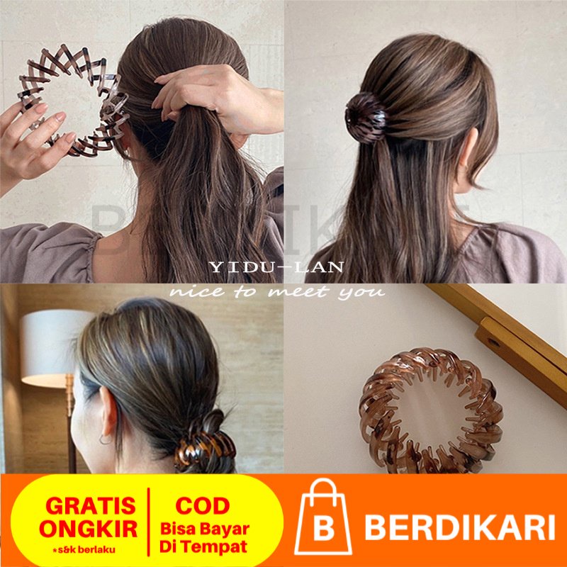 Jepitan Rambut Bulat Donat / Jepitan Rambut Sarang Burung / Hair Claw Clip / Jepit Rambut Korea Bulat / Meatball hair Clip