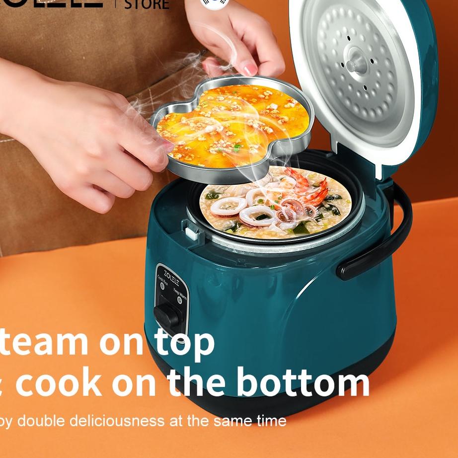 Rekomendasi--ZOLELE Mini Rice Cooker 0.8L Multi-Function Penanak nasi One-Button Quick Cooking