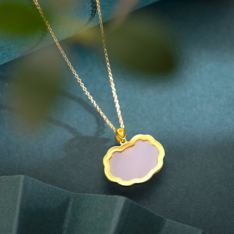 Goldkingdom Perhiasan Fashion Emas Asli Kadar 375 Bangkok Aksesoris Ready Stock Panjang Umur Kunci Kalung Transfer Perempuan Dan Tian Baiyu Aman Lock Necklace