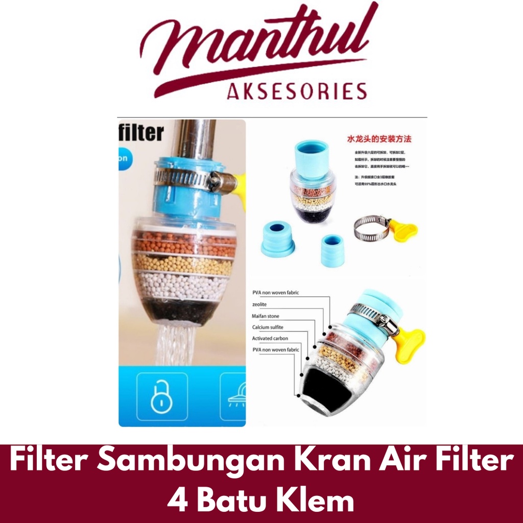 Filter Sambungan Kran Air Filter 4 Batu Klem