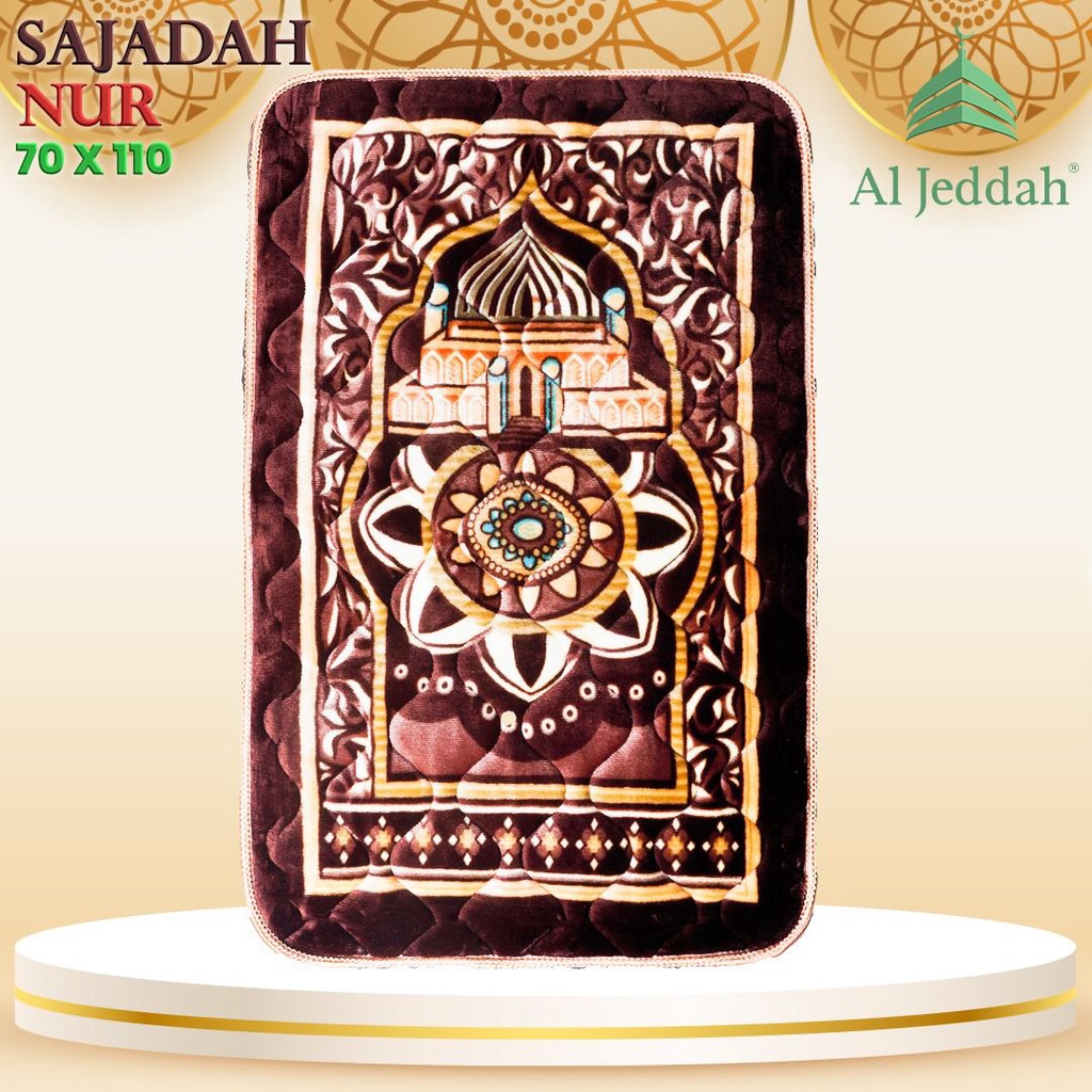 Sajadah Tebal AL-JEDDAH 70x110 Sajadah NUR Halus Lembut Sejadah Empuk