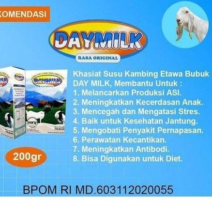 

Buat Anda Susu Kambing Bubuk Etawa Daymilk/Day Milk Murni Asli Sehat Enak Produk Lokal Bukan Import 200 Gram Halal BPOM