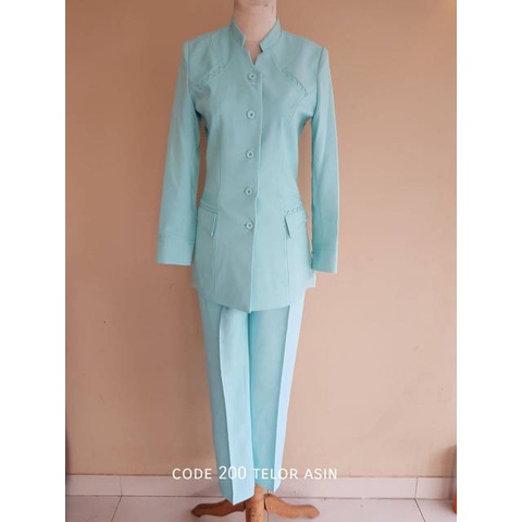 Blazer azkia warna telor asin setelan rok dan celana