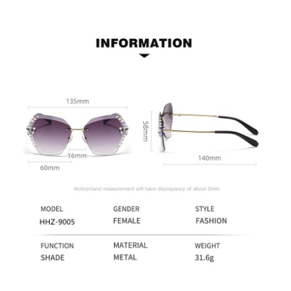 Ready Stock Sunglasses Wanita Kacamata Full Color Metal No frame Women Sunglasses New Arrival Import Kacamata Fashion