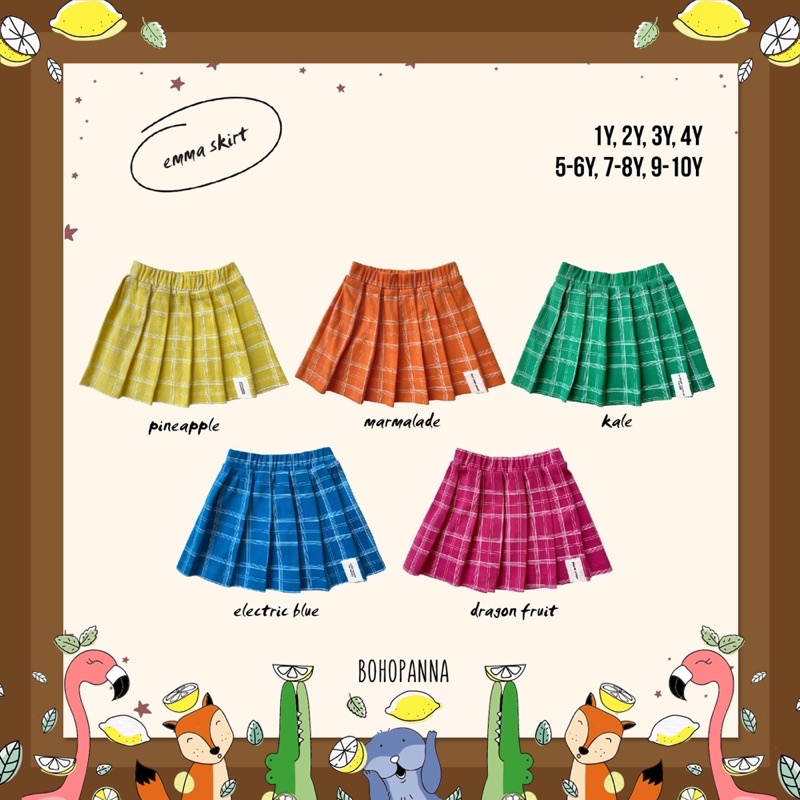 BOHOPANNA EMMA SKIRT rok bawahan plaid anak perempuan cewek