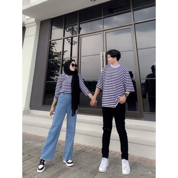 Kaos Oversize Stripes Longsleeves Katun 30s