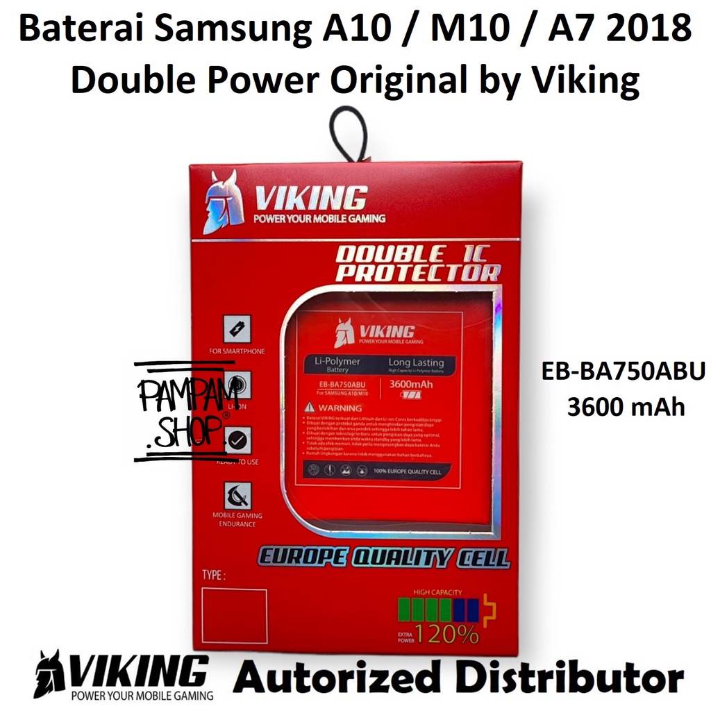 Baterai VIKING Double Power Original Samsung Galaxy A10 A105 M10 M105 A7 2018 A750 Batre Batrai Ori