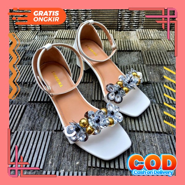 Sendal Heels Wanita Terbaru Kekinian 2022 Sandal Kondangan Ibu Ibu Hil Shabrina Heels Olivia White S
