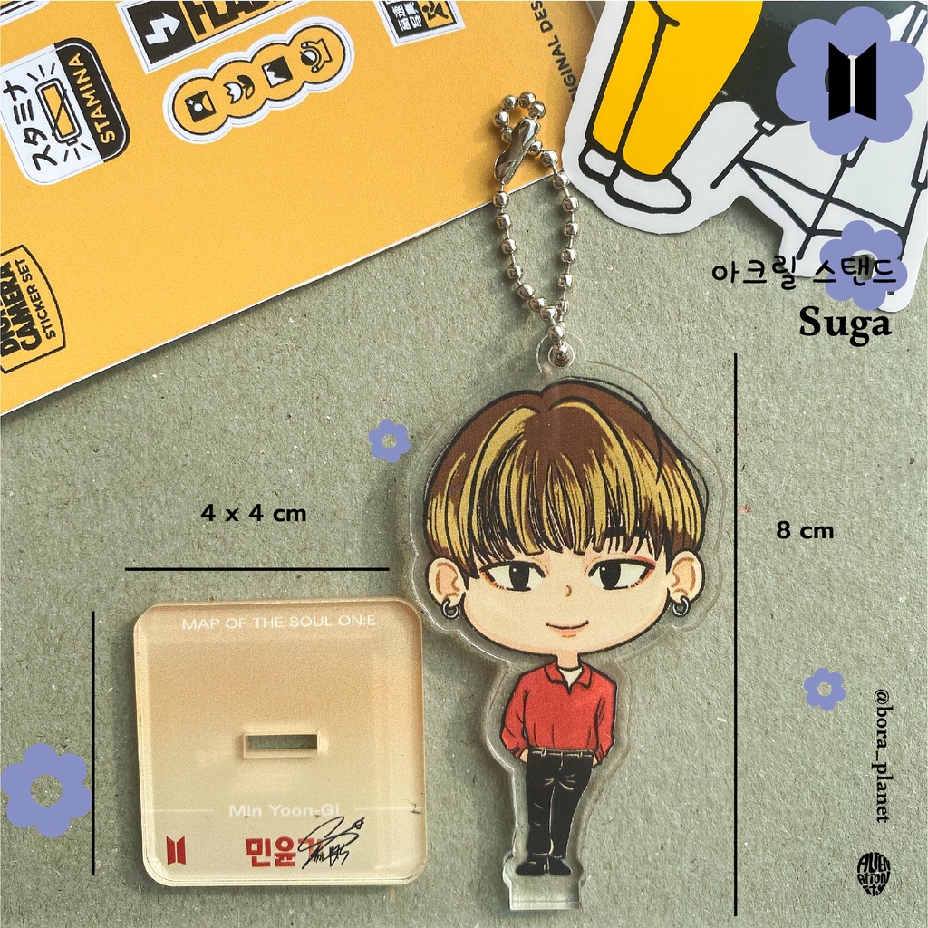 SUGA BTS/MIN YOON GI MAP OF THE SOUL STANDEE GANCI GANTUNGAN KUNCI AKRILIK BTS