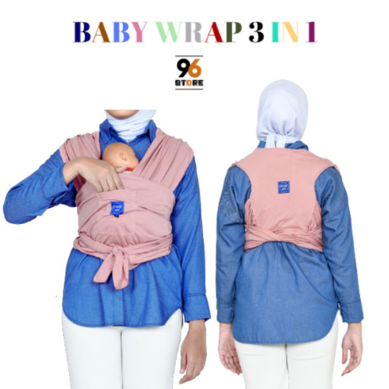 Gendongan Bayi Depan Samping M Shape Fast Baby Wrap 3in1 Instan Newborn