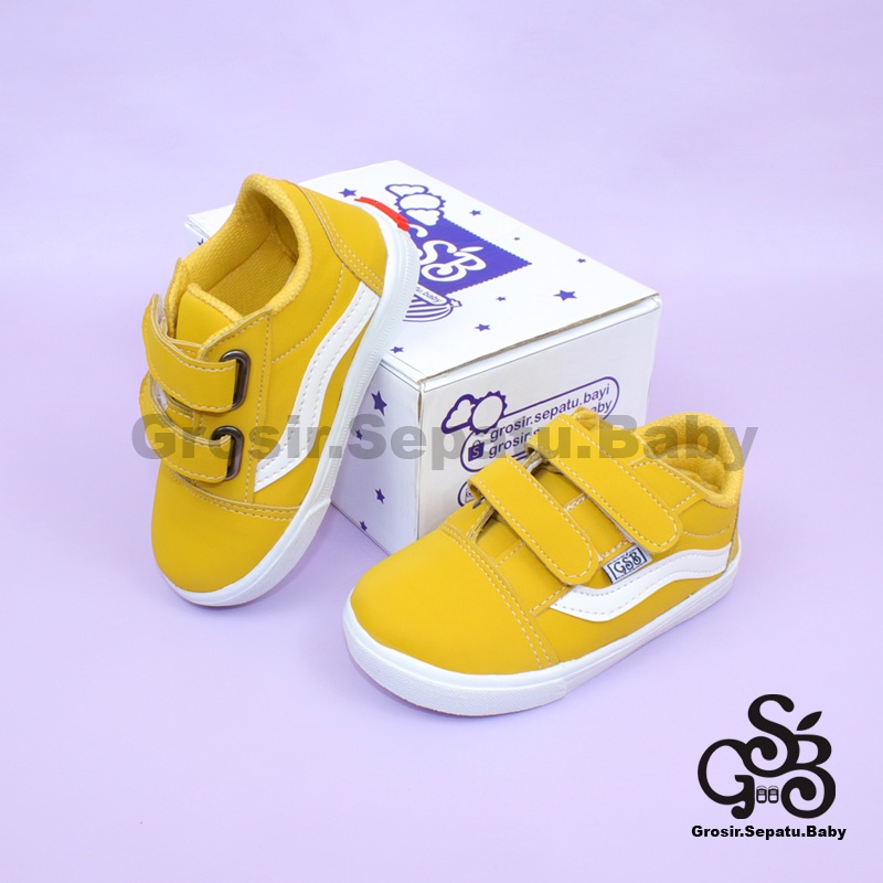 sepatu anak sneakers sepatu anak laki laki sepatu anak perempuan model casual London kids KUNYIT polos ringan fleksibel &amp; Anti Slip