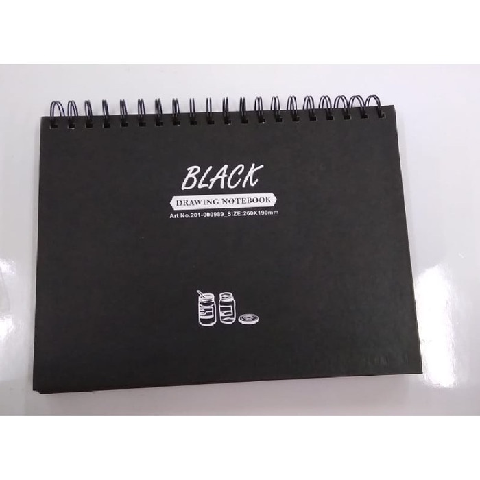 

Bergaransi Black Paper Spiral B5 50 Sheets Black Drawing Notebook 260X190Mm 0818 Hemat