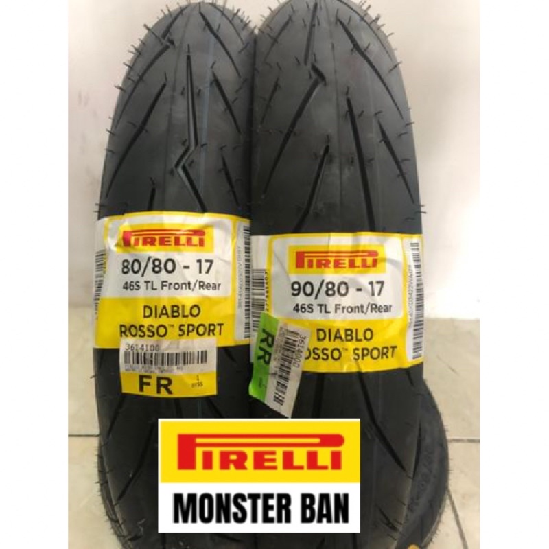 paket pirelli Diablo rosso sport 80/80-17 & 90/80-17