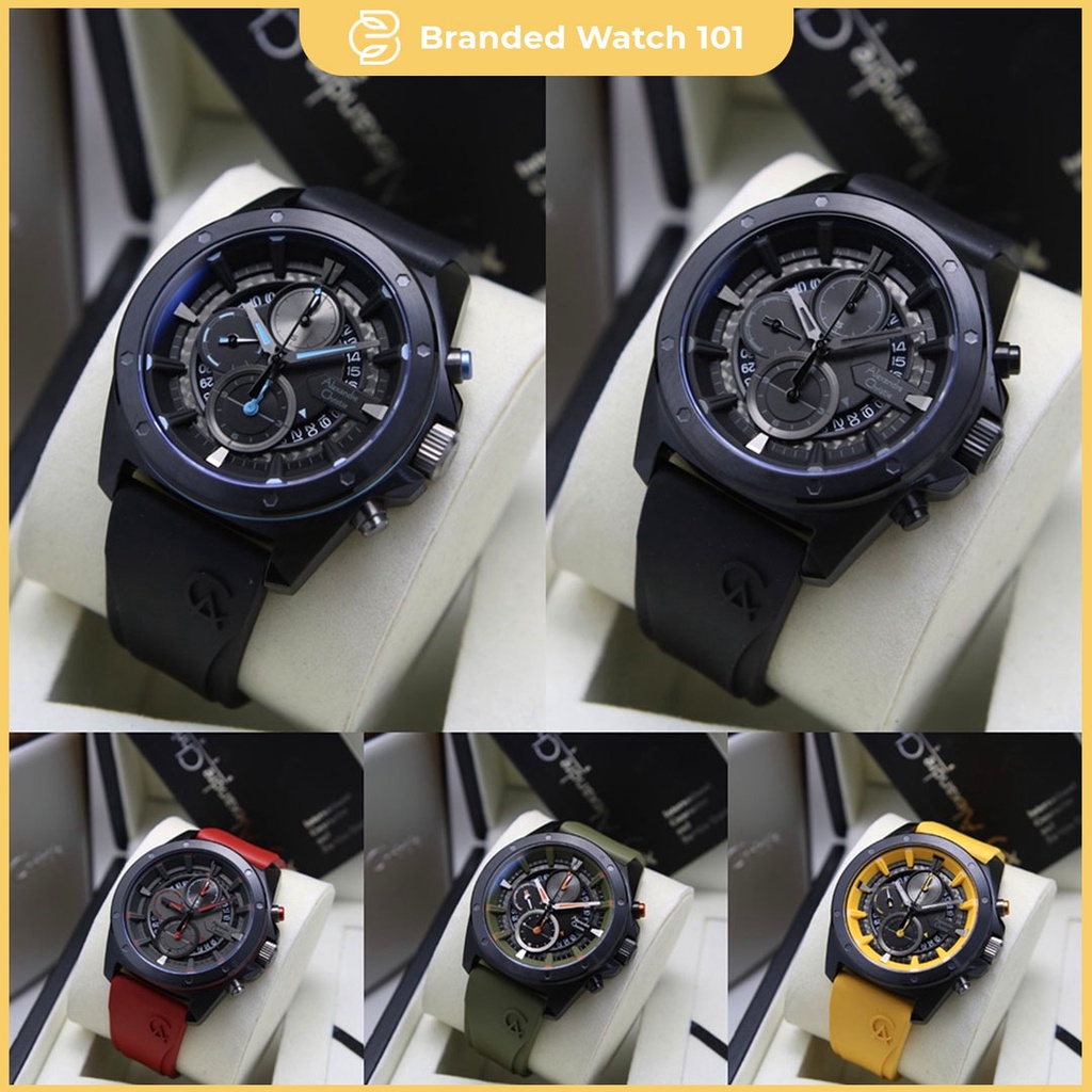 ORIGINAL Jam Tangan Pria Alexandre Christie AC 6594 / AC6594 / 6594 Garansi Resmi 1 Tahun, Rubber &amp; Leather