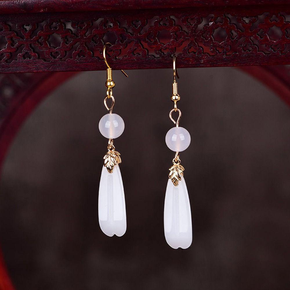 Mxbeauty Wanita Anting Temperamen Retro Etnik Berwarna Glasir Fashion Perhiasan Niche Desain Gadis Hadiah Indah Hanfu Aksesori Menjuntai Anting-Anting