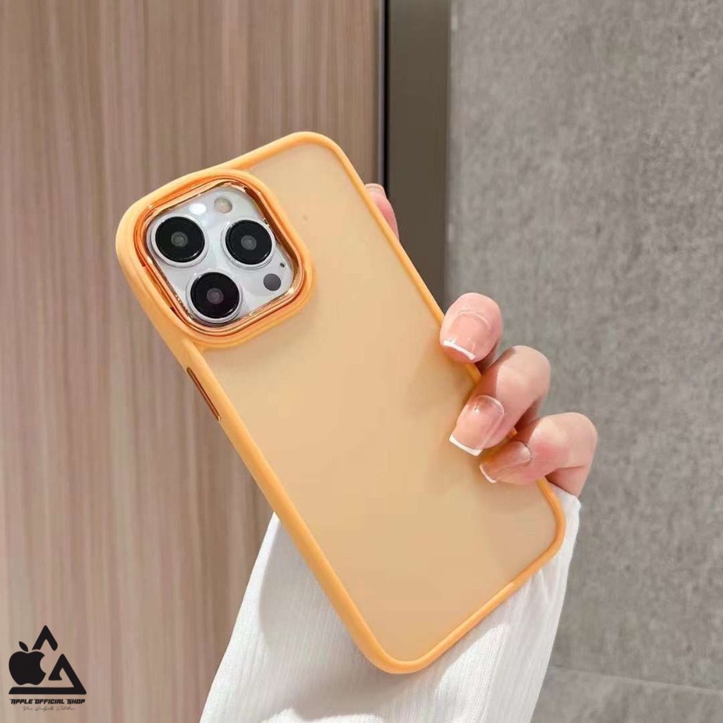 Premium Softcase Dove Kamera Chrome iPhone 13 Pro Max 12 PRO MAX 11 PRO MAX XR X XS MAX 7 7+ 8 8+ SE 2 3 Matte Anti Minyak With Frame Camera Krom Pelindung Kamera Softcase Silikon Jelly Clear Cover Bukan Silicone