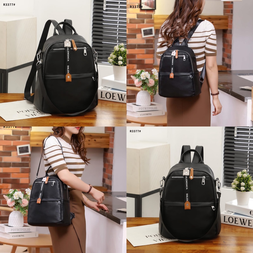 BG Backpack Leather For Women Silver Hardware R3374 R3375 R3376 R3377