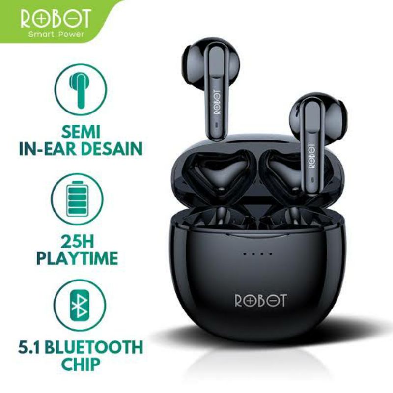 headset bluetooth airbuds T50 Robot TWS ori