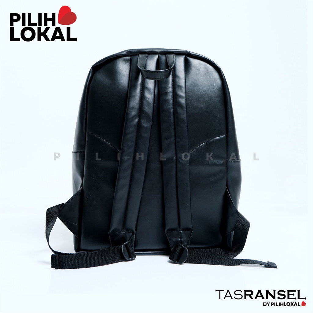 Pilihlokal - Terlaris Tas Punggung Kerja Bahan Semi Kulit Daily Toxi Backpack Traveling Waterproof Pria &amp; Wanita Unisex Ransel Laptop Jumbo Kuliah Polos Hitam Water Resistant Cowok Keren Kantong Rangsel Gendong Cowo Sekolah SMA Daypack Terbaru Murah 2022