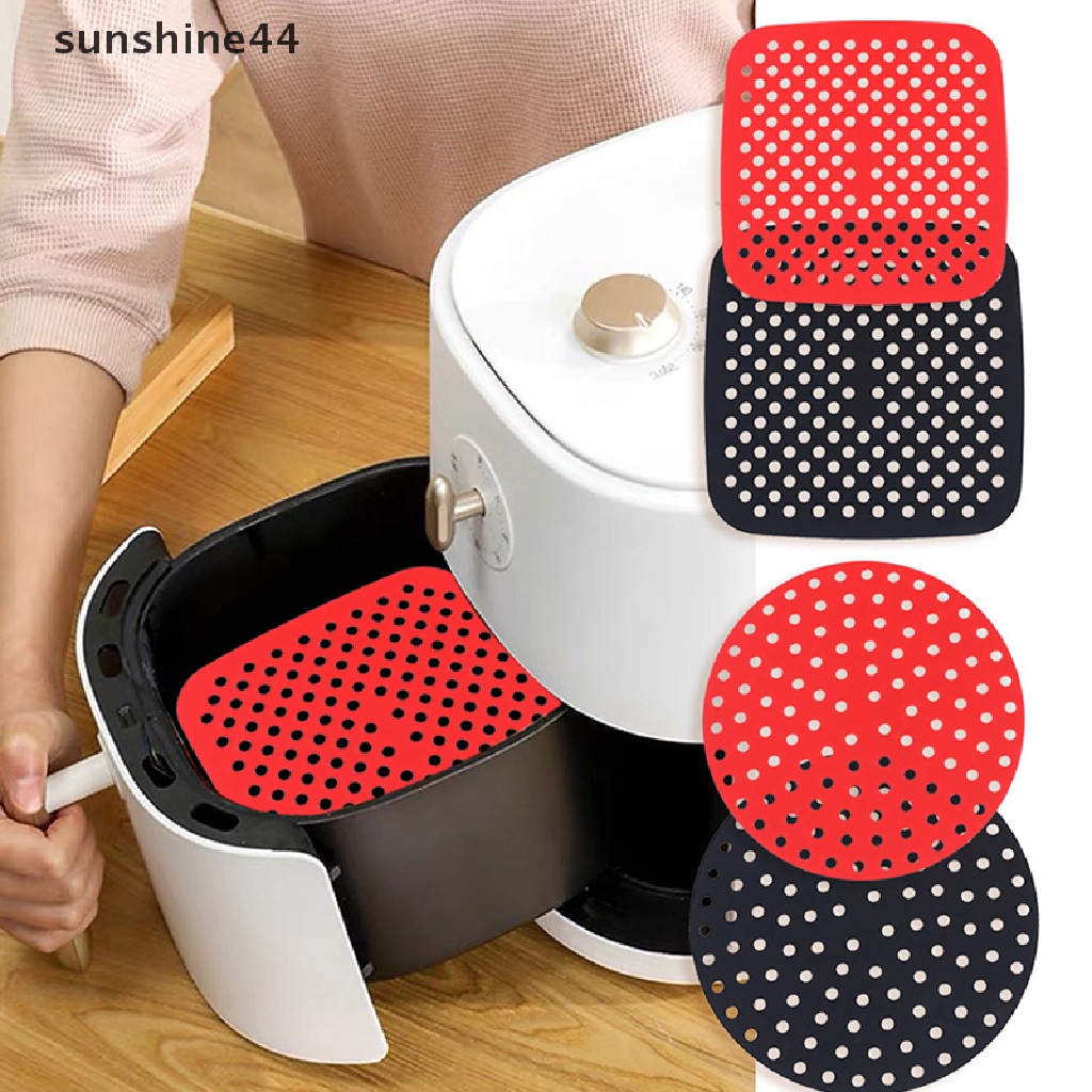 Sunshine Alas Air Fryer Anti Lengket Bentuk Bulat / Kotak Bahan Silikon Food Grade