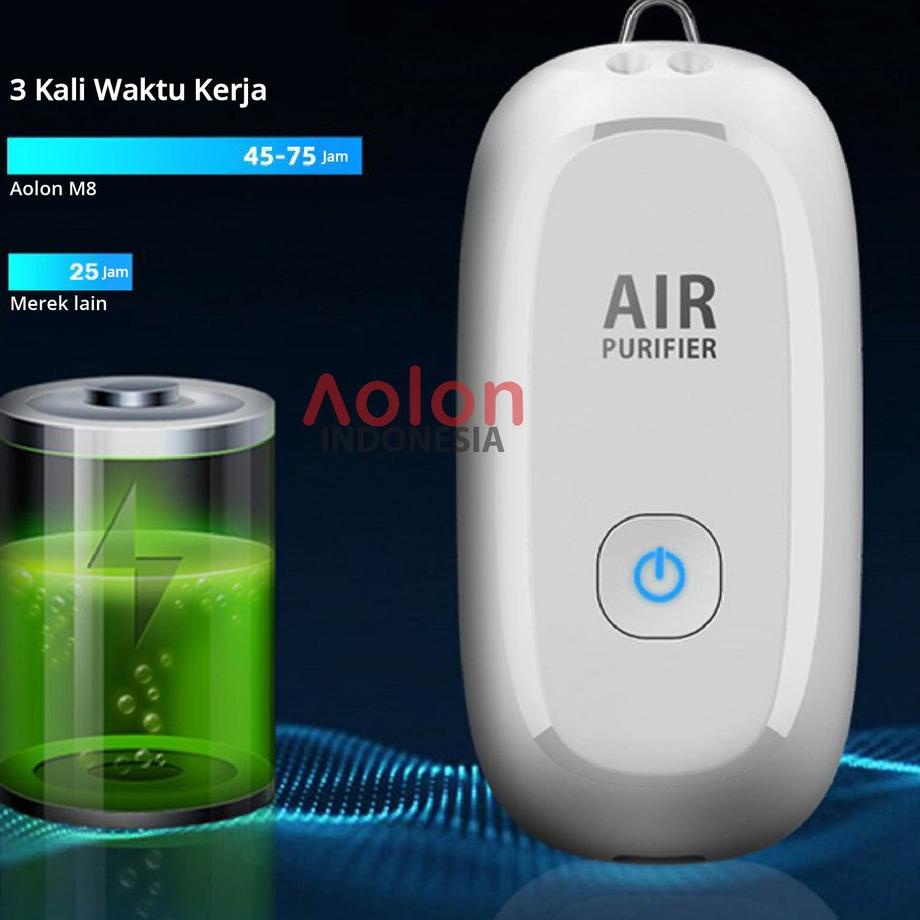 Tren Terbaru Aolon  Air Purifier M8 / Kalung Generator Ion Negatif Mini Portable Usb 150Million