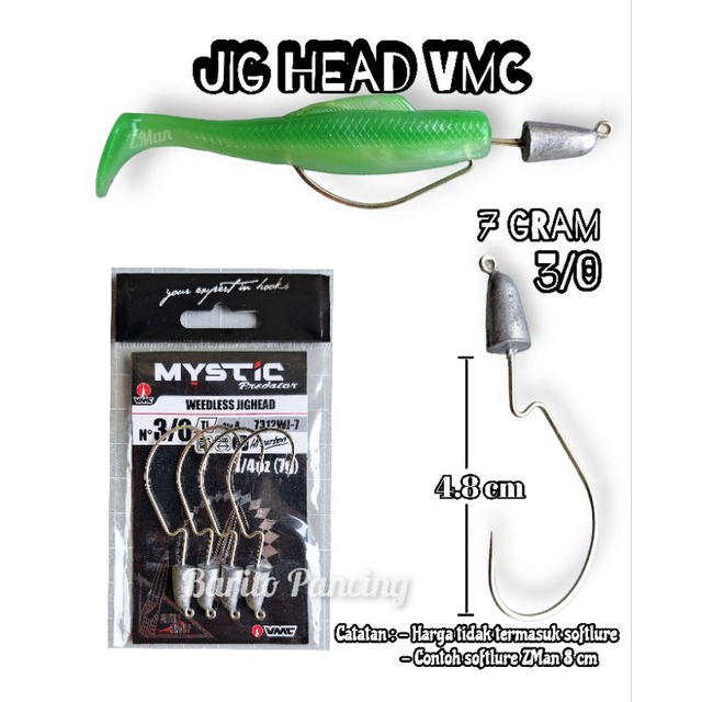MYSTIC VMC JIG HEAD 7312WJ 3/0 HOOK