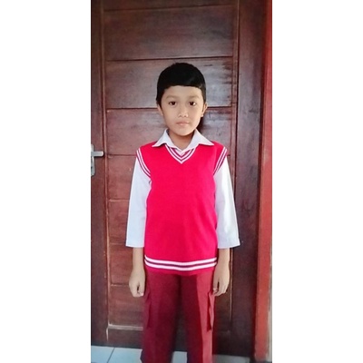 VEST ROMPI RAJUT ANAK SD/BAJU SERAGAM SEKOLAH TERMURAH/BAHAN HALUS TEBAL (PREMIUM)