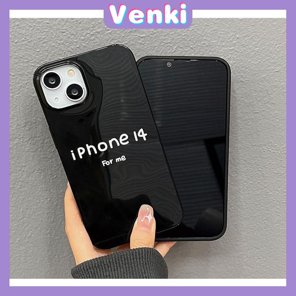 Case For iPhone 14 Series TPU Soft Case Creative White Text Glossy Black Candy Case Camera Protection Shockproof For iPhone 14 13 12 11 Plus Pro Max 7 Plus X XR