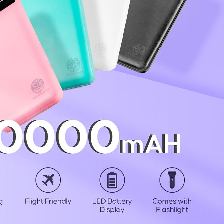 NEOSAVA™ Powerbank 20000 mAh Dual USB LED Mini Murah Fast Charging Original Android Universal