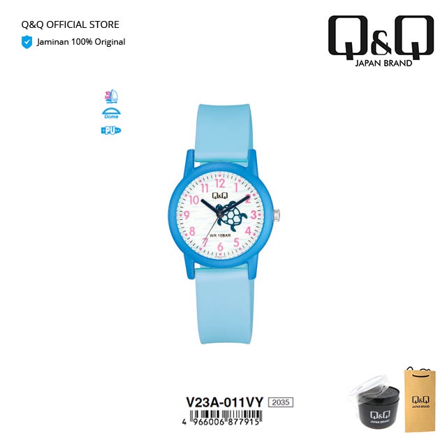 Q&Q QnQ QQ Original Arloji Jam  V23 V23A Tangan Anak Lucu Motif Analog Tahan Air 10 BAR-3