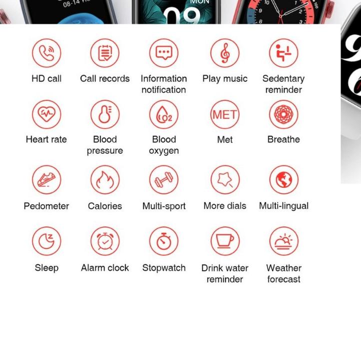 Good--HW22/HW12/HW16 In Stock ORI IWO Smart Watch 1.75 inch Screen Blood Oxygen Monitor Fitness Trac