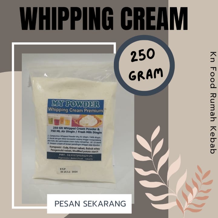 

Bubuk Instan Whipping Cream -Whipping Cream / Whipped Cream -250 gram