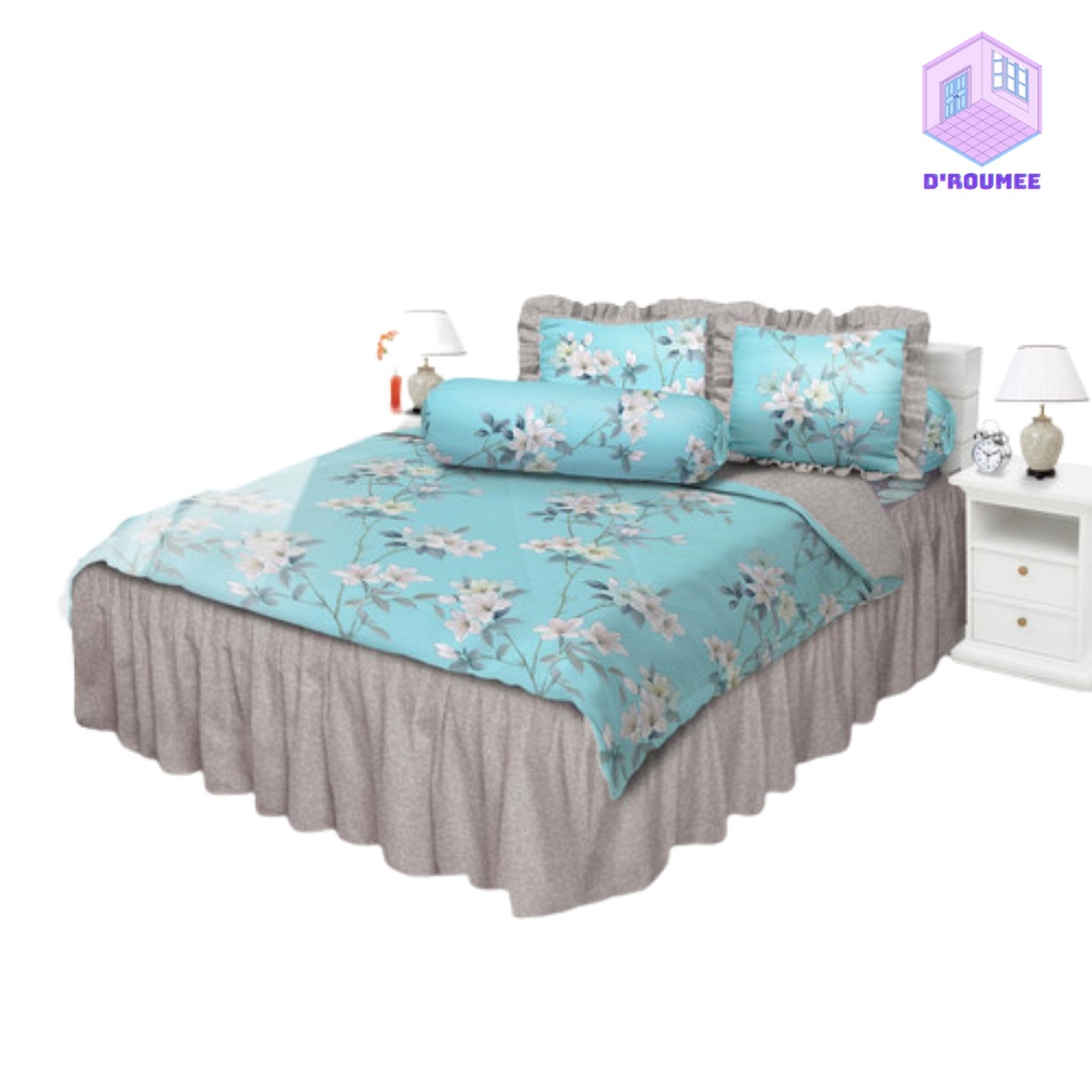 Sprei Rumbai All New My Love Kazumi Ukuran 160x200 Queen & 180x200 King Tinggi 30 Sprey Flower Sepre