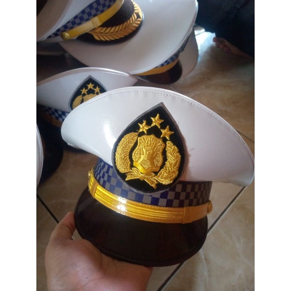 topi pet lantas- topi pet polisi terbaru