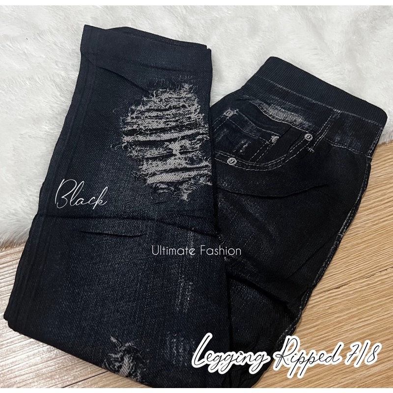 Legging Jeans 7per8 Ripped / Legging Jeans Sobek Import