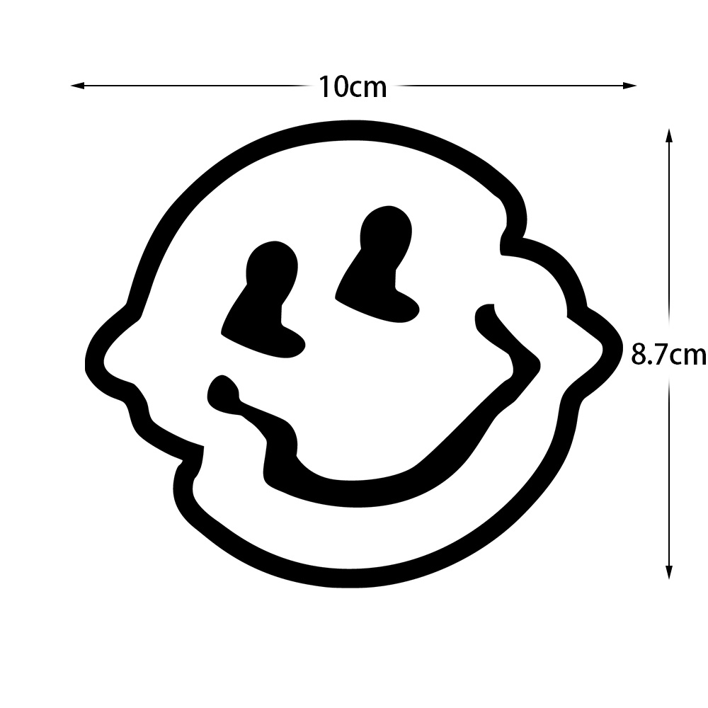 Wave Smiley Face Emoji Stiker Lampu Depan Sepeda Motor Non-reflektif/Laser Berubah Bentuk Smiley Face Motorbike Decorative Decal Untuk Vespa